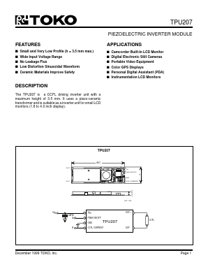 TPU207 Datasheet PDF Toko America Inc 