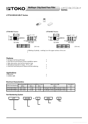 LTF2012B Datasheet PDF Toko America Inc 