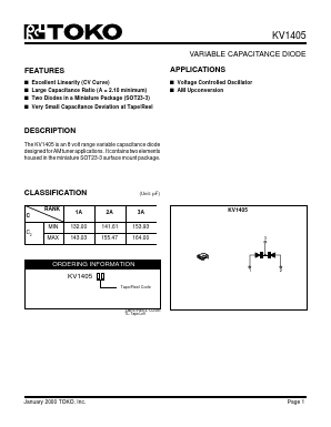 KV1405F03 Datasheet PDF Toko America Inc 