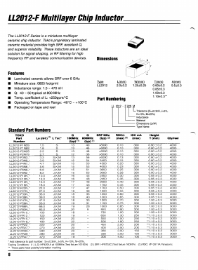 LL2012-F3N9M Datasheet PDF Toko America Inc 