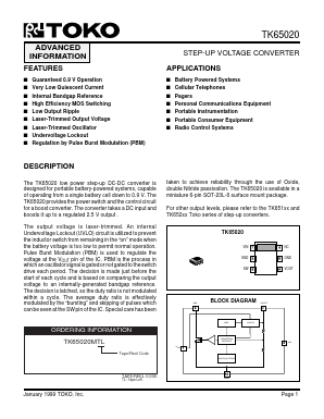 TK65020 Datasheet PDF Toko America Inc 