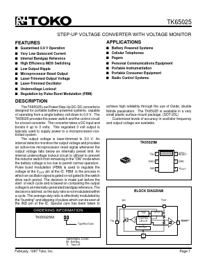 TK65025MBX Datasheet PDF Toko America Inc 