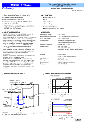 XC910607 Datasheet PDF TOREX SEMICONDUCTOR