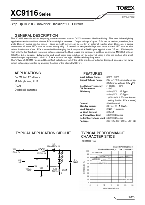 XC9116D02ADL Datasheet PDF TOREX SEMICONDUCTOR