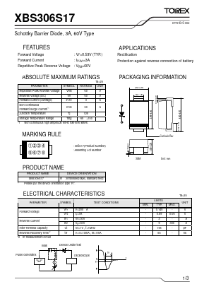 XBS306S17 Datasheet PDF TOREX SEMICONDUCTOR