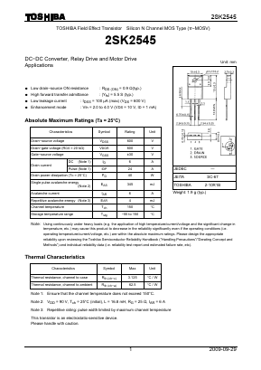 2SK254 Datasheet PDF Toshiba