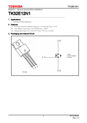 TK32E12N1 Datasheet PDF Toshiba