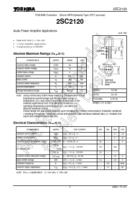 2SC2120-O Datasheet PDF Toshiba