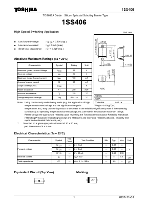 1SS406 Datasheet PDF Toshiba