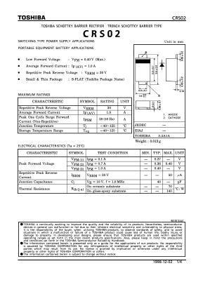 CRS02 Datasheet PDF Toshiba