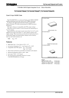 TC74VHCT00AFT Datasheet PDF Toshiba