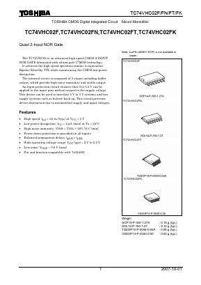 TC74VHC02FN Datasheet PDF Toshiba