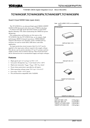 TC74VHC03F Datasheet PDF Toshiba