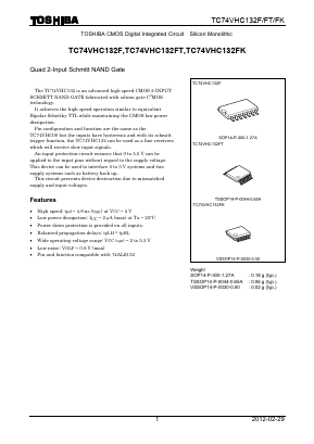 TC74VHC132FK Datasheet PDF Toshiba