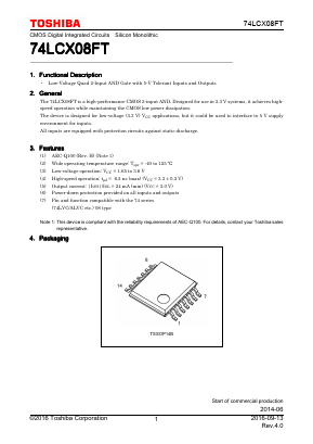 74LCX08FT Datasheet PDF Toshiba