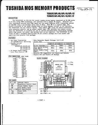 TC55257APL Datasheet PDF Toshiba