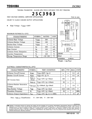 2SC3963 Datasheet PDF Toshiba