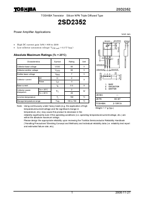 D2352 Datasheet PDF Toshiba