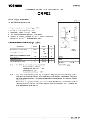 CRF02 Datasheet PDF Toshiba