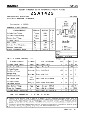 A1425 Datasheet PDF Toshiba