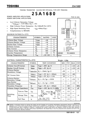 A1680 Datasheet PDF Toshiba