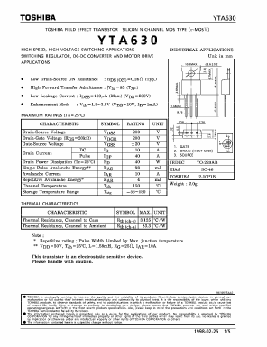 YTA630 Datasheet PDF Toshiba