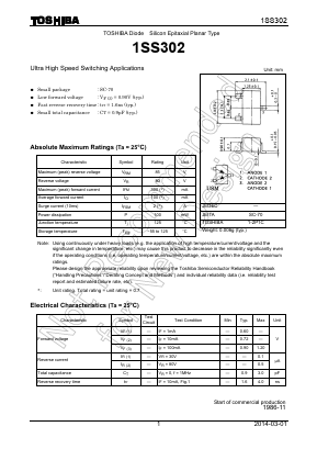 1SS302TE85LF Datasheet PDF Toshiba