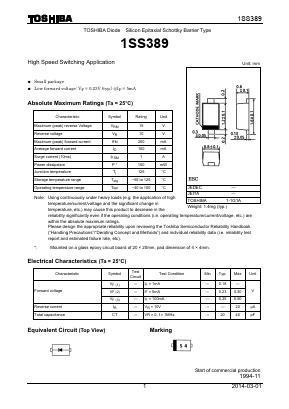 1SS389,L3F Datasheet PDF Toshiba