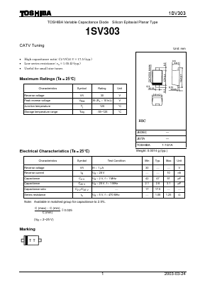 1SV303 Datasheet PDF Toshiba