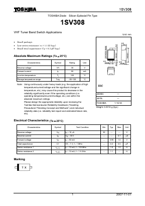 1SV308,L3F Datasheet PDF Toshiba