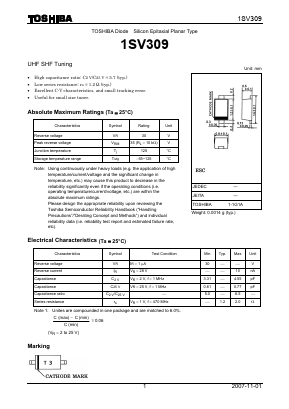 1SV309 Datasheet PDF Toshiba