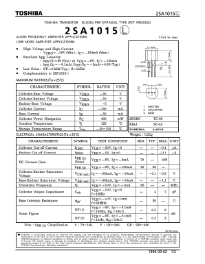 A1015 Datasheet PDF Toshiba