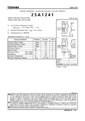 A1241 Datasheet PDF Toshiba