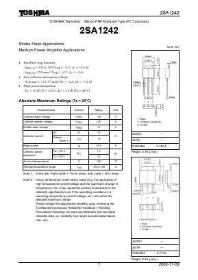 2SA1242 Datasheet PDF Toshiba