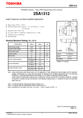 2SA1312 Datasheet PDF Toshiba