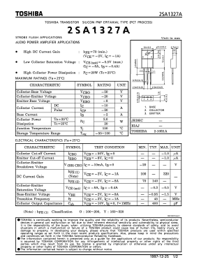 A1327A Datasheet PDF Toshiba