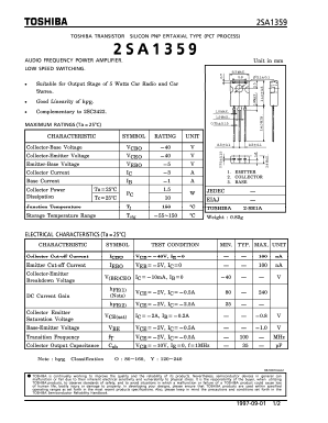 A1359 Datasheet PDF Toshiba