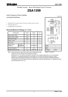 2SA1359 Datasheet PDF Toshiba