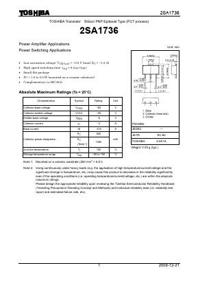 2SA1736 Datasheet PDF Toshiba