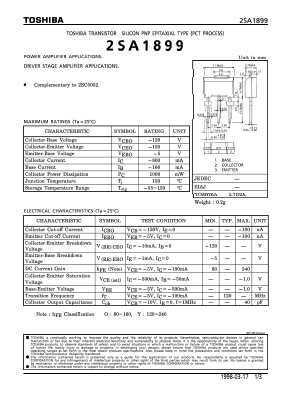 A1899 Datasheet PDF Toshiba