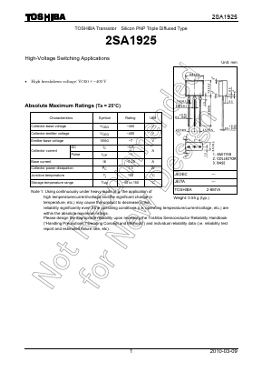 2SA1925 Datasheet PDF Toshiba