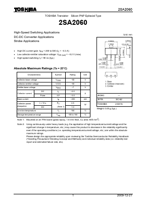 2SA2060 Datasheet PDF Toshiba