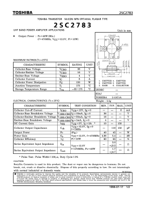 C2783 Datasheet PDF Toshiba
