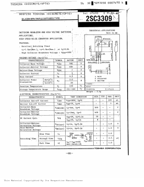 2SC3309 Datasheet PDF Toshiba