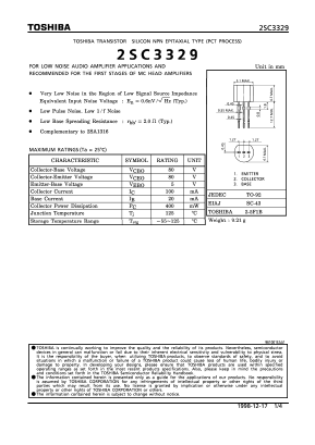 2SC3329 Datasheet PDF Toshiba