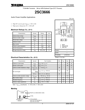 C3666 Datasheet PDF Toshiba