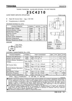 2SC4210 Datasheet PDF Toshiba