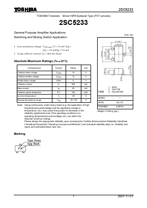 2SC5233 Datasheet PDF Toshiba