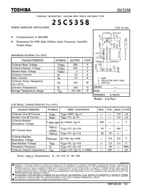 2SC5358 Datasheet PDF Toshiba