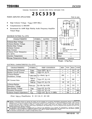 2SC5359 Datasheet PDF Toshiba